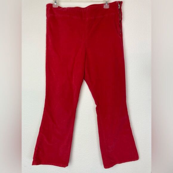 Free People/Anthropologie stretch velvet jeans w/ flare bottoms side zip run big - Picture 9 of 10